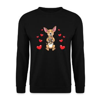 Chiweenie dog with cuddly toy - Unisex Sweatshirt - black - Front - Alina (178cm) & Michal (187cm)