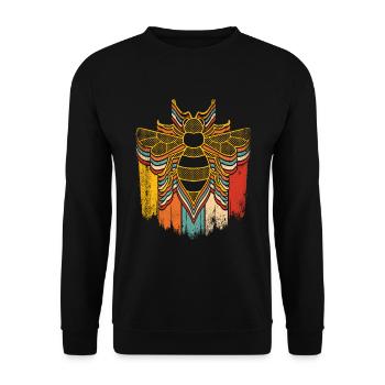 Imkerei Biene Retro Honig Bienenzucht Imker - Unisex Pullover - Schwarz - Vorne - Alina (178cm) & Michal (187cm)