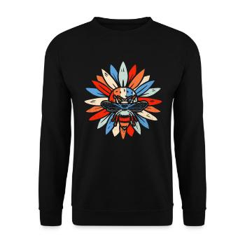 Imkerei Biene Retro Honig Bienenzucht Imker - Unisex Pullover - Schwarz - Vorne - Alina (178cm) & Michal (187cm)