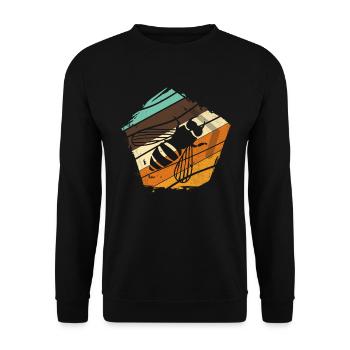 Imkerei Biene Retro Honig Bienenzucht Imker - Unisex Pullover - Schwarz - Vorne - Alina (178cm) & Michal (187cm)