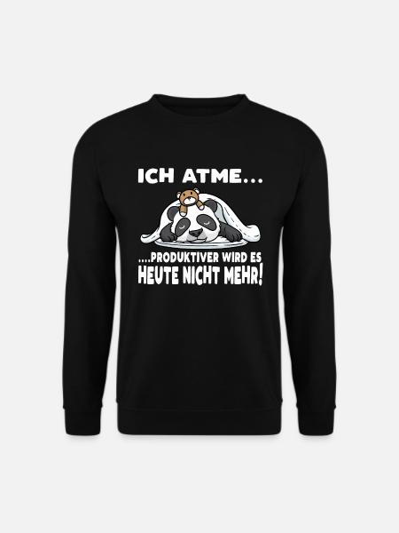 Schlafender Panda Mit Plüschtier Schlaf - Unisex Pullover - Schwarz