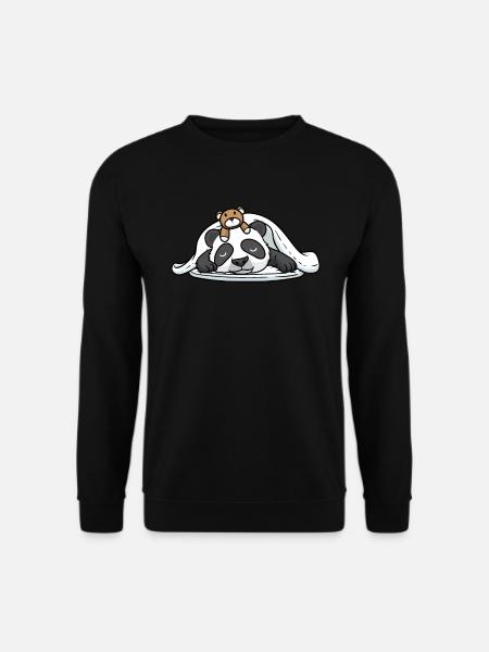 Lustiger Schlafender Panda Mit Schlafendem - Unisex Pullover - Schwarz