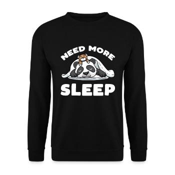 Need more sleep Panda Sleeping with Plush Toy - Unisex Sweatshirt - black - Front - Alina (178cm) & Michal (187cm)