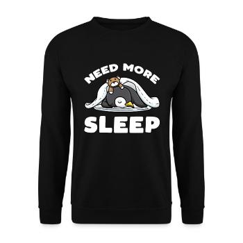 Besoin de plus de sommeil Jouet en peluche Pingouin endormi - Sweat-shirt Unisexe - noir - Devant - Alina (178cm) & Michal (187cm)