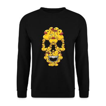 Drôle de crâne de canard en caoutchouc - Sweat-shirt Unisexe - noir - Devant - Alina (178cm) & Michal (187cm)
