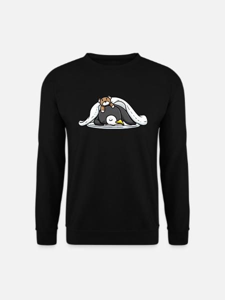 Lustiger Schlafender Pinguin Mit Schlafendem - Unisex Pullover - Schwarz