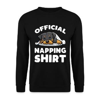 Rottweiler Chien endormi - Sweat-shirt Unisexe - noir - Devant - Alina (178cm) & Michal (187cm)