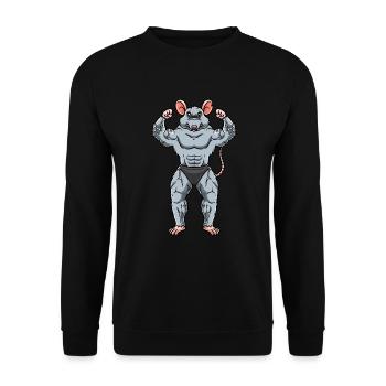 Rat Fitness Gym Motivation - Unisex Sweatshirt - black - Front - Alina (178cm) & Michal (187cm)