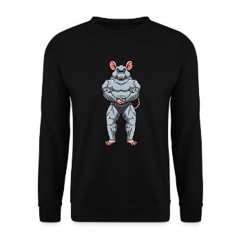 Rat Fitness Gym Motivation - Unisex Sweatshirt - black - Front - Alina (178cm) & Michal (187cm)