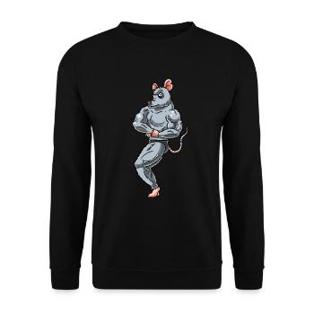 Ratte Fitness Fitnessstudio Motivation - Unisex Pullover - Schwarz - Vorne - Alina (178cm) & Michal (187cm)