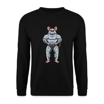 Rat Fitness Gym Motivation - Unisex Sweatshirt - black - Front - Alina (178cm) & Michal (187cm)