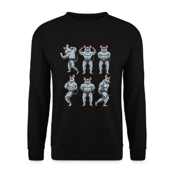 Ratte Fitness Fitnessstudio Motivation - Unisex Pullover - Schwarz - Vorne - Alina (178cm) & Michal (187cm)