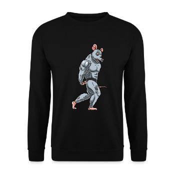 Rat Fitness Gym Motivation - Unisex Sweatshirt - black - Front - Alina (178cm) & Michal (187cm)