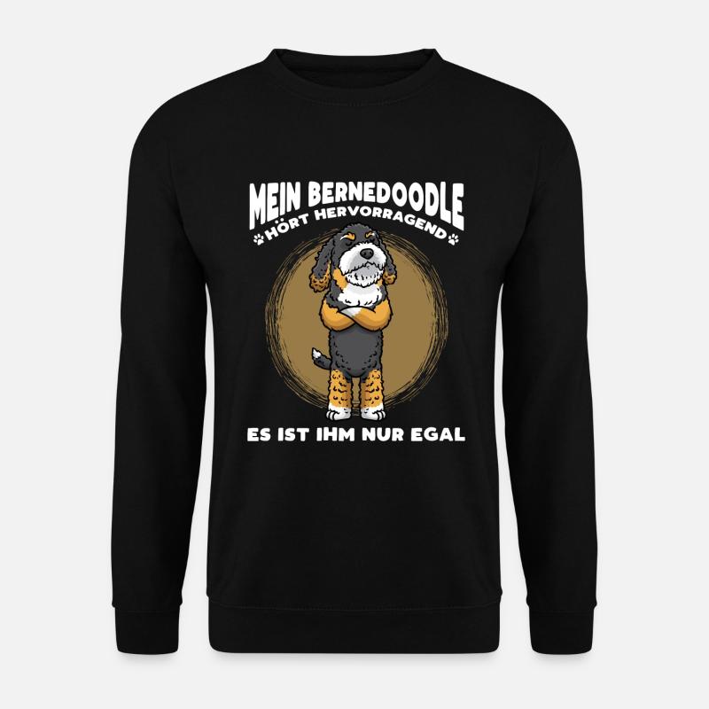 Stur Bernedoodle Hund - Unisex Pullover - Schwarz