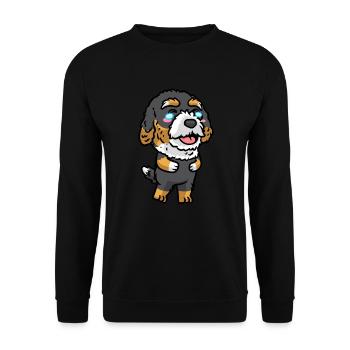 Bernedoodle Dog Laughing Emoticon Kawaii - Unisex Sweatshirt - black - Front - Alina (178cm) & Michal (187cm)