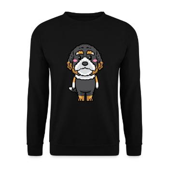 Bernedoodle Dog Laughing Emoticon Kawaii - Unisex Sweatshirt - black - Front - Alina (178cm) & Michal (187cm)