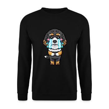 Bernedoodle Dog Laughing Emoticon Kawaii - Unisex Sweatshirt - black - Front - Alina (178cm) & Michal (187cm)