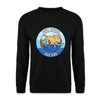 Dock Diving Dog Dad - Unisex Pullover - Schwarz - Vorne - Alina (178cm) & Michal (187cm)