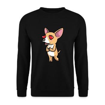 Chiweenie Dog In Love Emoticon - Sweat-shirt Unisexe - noir - Devant - Alina (178cm) & Michal (187cm)