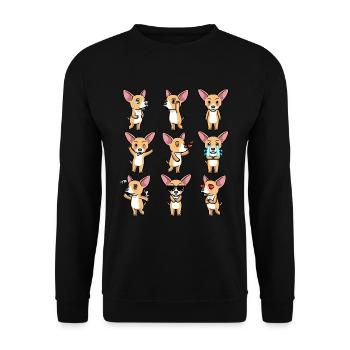 Émoticône Chiweenie Dog - Sweat-shirt Unisexe - noir - Devant - Alina (178cm) & Michal (187cm)