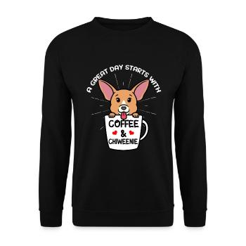Chiweenie Chien - Sweat-shirt Unisexe - noir - Devant - Alina (178cm) & Michal (187cm)