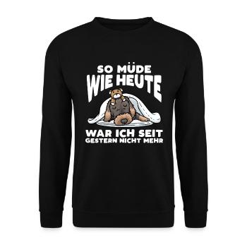 Rauhaardackel Hund Schlafen Schlummern So Müde Wie - Unisex Pullover - Schwarz - Vorne - Alina (178cm) & Michal (187cm)