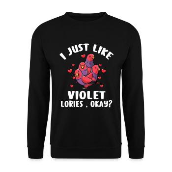 Hooded Lorikeet Parrot Bird - Unisex Sweatshirt - black - Front - Alina (178cm) & Michal (187cm)