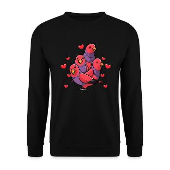 Hooded Lorikeet Kawaii Parrot Bird - Unisex Sweatshirt - black - Front - Alina (178cm) & Michal (187cm)