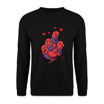 Hooded Lorikeet Kawaii Parrot Bird - Unisex Sweatshirt - black - Front - Alina (178cm) & Michal (187cm)