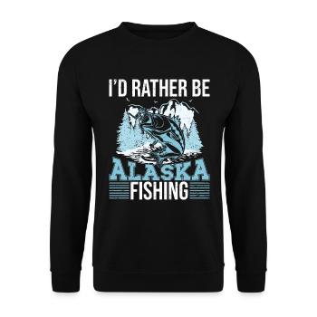 Alaska Angeln Liebhaber Alaskan Lachs Fisch Frauen - Unisex Pullover - Schwarz - Vorne - Alina (178cm) & Michal (187cm)