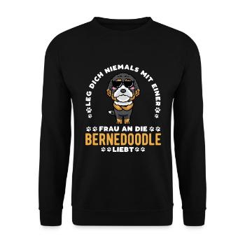 Bernedoodle Dog - Unisex Sweatshirt - black - Front - Alina (178cm) & Michal (187cm)