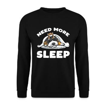 Bernedoodle dog sleeping with cuddly toy - Unisex Sweatshirt - black - Front - Alina (178cm) & Michal (187cm)