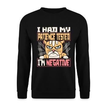 Patience Tested Negative Cat Cat Lovers - Unisex Sweatshirt - black - Front - Alina (178cm) & Michal (187cm)
