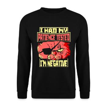 Patience Tested Negative Cat Cat Lovers - Unisex Sweatshirt - black - Front - Alina (178cm) & Michal (187cm)