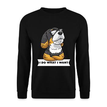 Bernedoodle dog with sunglasses - Unisex Sweatshirt - black - Front - Alina (178cm) & Michal (187cm)