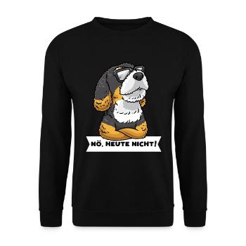 Bernedoodle Hund Stur Mit Sonnenbrille - Unisex Pullover - Schwarz - Vorne - Alina (178cm) & Michal (187cm)