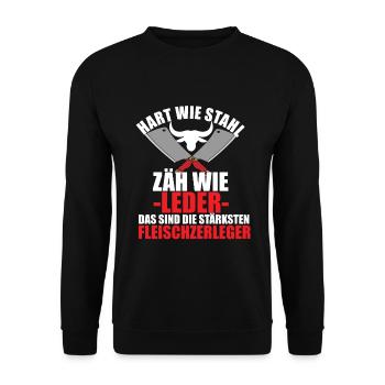 Fleischer Metzger Zerleger Schlachter - Unisex Pullover - Schwarz - Vorne - Alina (178cm) & Michal (187cm)