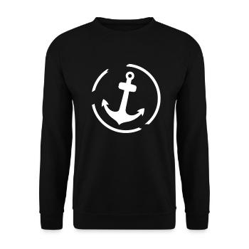 Anchor Maritime Sea Sailing - Unisex Sweatshirt - black - Front - Alina (178cm) & Michal (187cm)