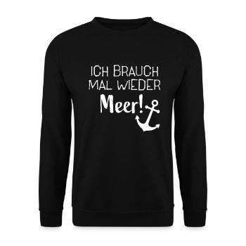 Anker Maritime Meer Segeln - Unisex Pullover - Schwarz - Vorne - Alina (178cm) & Michal (187cm)