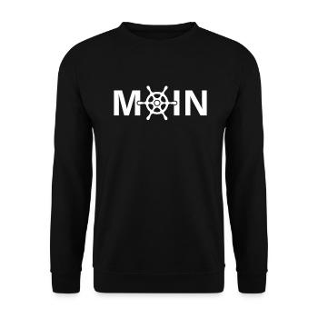 Moin Maritime Meer Segeln - Unisex Pullover - Schwarz - Vorne - Alina (178cm) & Michal (187cm)