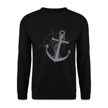 Anchor Windrose Maritime Sea Sailing - Sweat-shirt Unisexe - noir - Devant - Alina (178cm) & Michal (187cm)