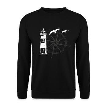 Anchor Windrose Maritime Sea Sailing - Sweat-shirt Unisexe - noir - Devant - Alina (178cm) & Michal (187cm)