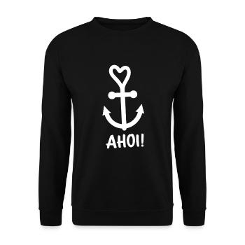Anchor Maritime Sea Sailing - Unisex Sweatshirt - black - Front - Alina (178cm) & Michal (187cm)