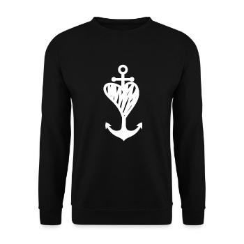 Anchor Maritime Sea Sailing - Unisex Sweatshirt - black - Front - Alina (178cm) & Michal (187cm)