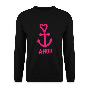Anker Maritime Meer Segeln - Unisex Pullover - Schwarz - Vorne - Alina (178cm) & Michal (187cm)
