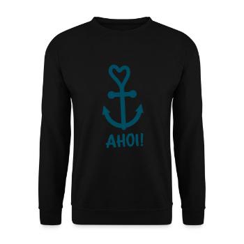 Anker Maritime Meer Segeln - Unisex Pullover - Schwarz - Vorne - Alina (178cm) & Michal (187cm)