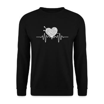 Tricot Tricot Crochet Tricoteur - Sweat-shirt Unisexe - noir - Devant - Alina (178cm) & Michal (187cm)
