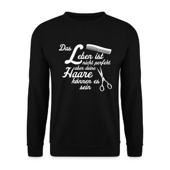 Friseur Friseurin - Unisex Pullover - Schwarz - Vorne - Alina (178cm) & Michal (187cm)
