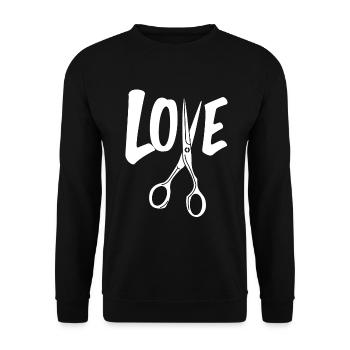 Friseur Friseurin - Unisex Pullover - Schwarz - Vorne - Alina (178cm) & Michal (187cm)