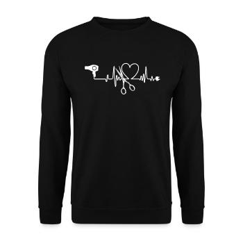 Friseur Friseurin - Unisex Pullover - Schwarz - Vorne - Alina (178cm) & Michal (187cm)